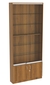 Витрина СЭСП-Z №1-200 (З/C - ДВП) со стеклянными полками и шторками Орех