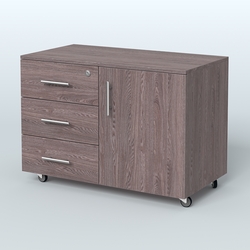 Тумба для оргтехники Види Вуд, цвет мокко, Ясень Анкор темный