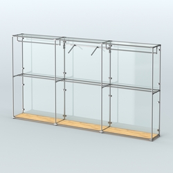 Торговая система ХРОМ (задняя стенка - стекло) 3600 мм с поручнями №8, Дуб Золотистый