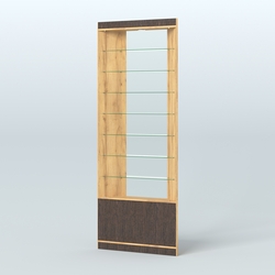 Высокая витрина серии Эконом №305 внешний угол (без дверей), Дуб Золотистый + Дуб Венге