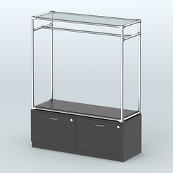 Островная торговая система ХРОМ 1200 мм с тумбами №2, Черный