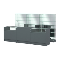 Комплект низких витрин ХП-11 и прилавков ЭК-2, Темно-Серый
