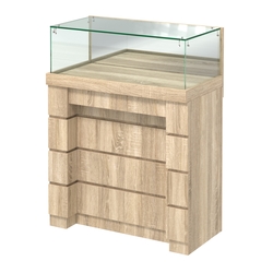 Торговый прилавок с утопленным фасадом широкий №УФ-1-900, Дуб сонома