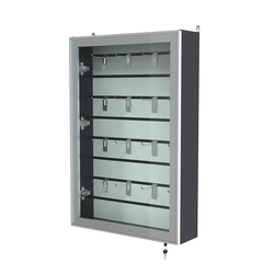 Витрина настенная №2-1Б с эконом панелью и стеклянными дверками серии Collecto, Антрацит