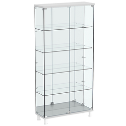 Витрина РОНДО №3-2 на ножках (задняя стенка зеркало), Серый