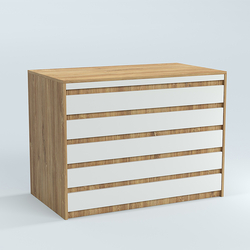 Стол-ресепшен серии ПРАЙМ №1А, Дуб Канзас коричневый + Белый