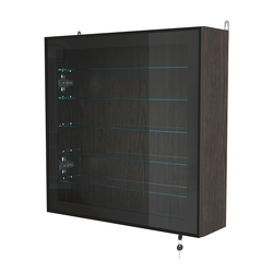 Витрина настенная №1-5А с пятью прозрачными полками серии Collecto, Дуб Венге