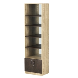 Стеллаж из ДСП с 4-мя полками 400x600 мм серии LEVEL-4 №7-2 (З/C - ЗЕРКАЛО), Дуб Сонома + Дуб Венге