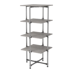 Хромированный стенд Прогресс №2-4 (с полками ДСП 16мм), Бетон Чикаго светло-серый F186 ST9