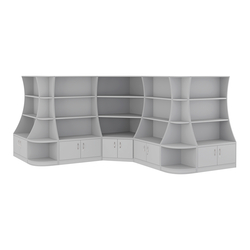 Угловой низкий стеллаж ГАРАНТ №4, Серый