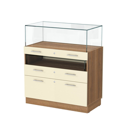 Прилавок ювелирный "Диаманд" №2-1000, Орех + Крем Вайс