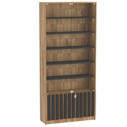 Витрина серии "Смок" №1-900, Дуб Канзас коричневый + Черный