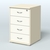 Тумба Нотте подкатная (4 ящика с замком) Крем Вайс + Белый