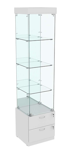 Витрина ХРУСТАЛЬ №4 стаканчик (задняя стенка - зеркало), Серый