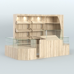 Угловой павильон для небольшого магазина по продаже хлеба и выпечки №2, Дуб сонома