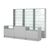 Комплект стеллажей со стеклянными полками U-6 №12-1 и прилавков ЭК-02 Серый