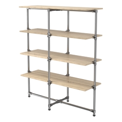 Хромированный стенд Прогресс №1-4 (с полками ДСП 16мм), Дуб Сонома