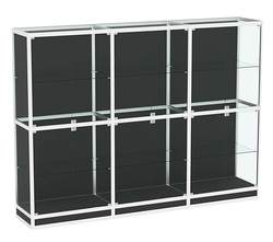 Витрина из профиля №4 (3-ех метровая) (задняя стенка - ДВП), Черный