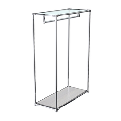 Хромированный стенд-вешало TD-10 №1-1 с полкой стекло 6мм (прозрачное), Ясень Анкор светлый - U31104
