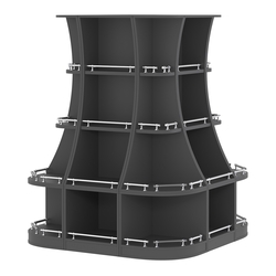 Островной низкий стеллаж ГАРАНТ №6-О с ограничителями, Черный