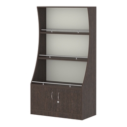 Стеллаж Гарант низкий №2-2-900-О с ограничителями, Дуб Венге + Белый