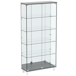 Витрина РОНДО №3-2 на ножках (задняя стенка зеркало), Антрацит