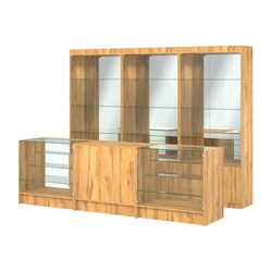 Комплект витрин ЭК-03 и прилавков ЭК-4, Дуб Золотистый