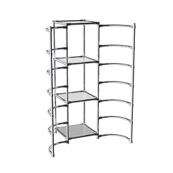 Хромированное вешало ДУГА №2-4 с зеркальными полками 4 мм, Серый