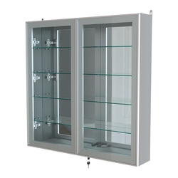 Витрина настенная №4-2А зеркальная серии Collecto, Серый