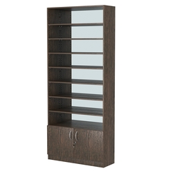 Стеллаж из ДСП с 7-ю полками 300x900 мм серии LEVEL-7 №12-2 (З/C - ЗЕРКАЛО), Дуб Венге