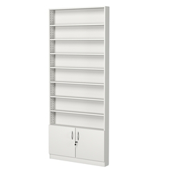 Стеллаж из ДСП с 8-ю полками 100x900 мм серии LEVEL-8 №8 (З/C - ДВП), Белый