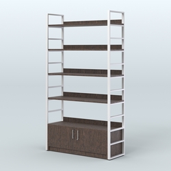 Торговый стеллаж большой STRONG - АЛЬФА №3, Дуб Венге + Белый