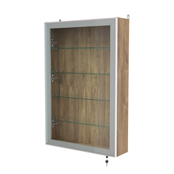 Витрина настенная №2-1А высокая серии Collecto, Дуб Канзас коричневый