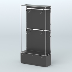 Торговая система ХРОМ (задняя стенка - ДСП) 1200 мм №3-1 с тумбой Т-11 и поручнями, Черный