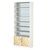 Стеллаж из ДСП с 6-ю полками 300x900 мм серии LEVEL-6 №12-2 (З/C - ЗЕРКАЛО) Белый + Дуб Сонома