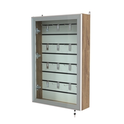 Витрина настенная №2-1Б с эконом панелью и стеклянными дверками серии Collecto, Дуб Канзас коричневый