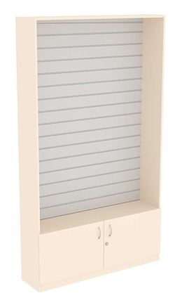 Витрина узкая СЭСП с экономпанелью №1-1-300 (открытая), Крем Вайс