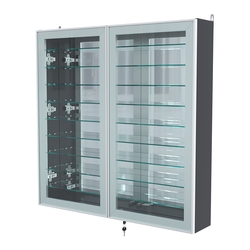 Витрина настенная №4-6А зеркальная с девятью полками серии Collecto, Антрацит