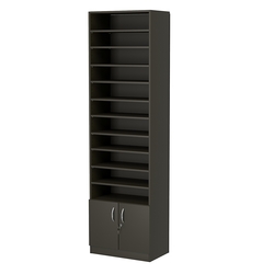 Стеллаж из ДСП с 10-ю полками 350x600 мм серии LEVEL-10 №6 (З/C - ДВП), Черный