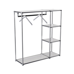 Хромированный стенд-вешало TD-43 №1-3 Хром с полками ДСП 16мм, Ясень Анкор светлый - U31104