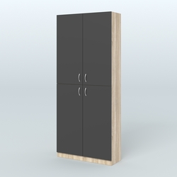 Аптечный широкий стеллаж под резину №1, Дуб Сонома + Черный