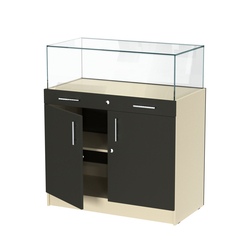 Прилавок ювелирный "Диаманд" №1-1000 пристенный, Крем Вайс + Черный