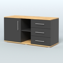 Тумба сервисная Фламинго, цвет антрацит + акация, Черный и Дуб Золотистый U1148