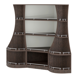 Угловой низкий стеллаж ГАРАНТ №1-О с ограничителями, Дуб Венге + Белый