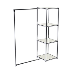 Хромированное вешало ЛИНИЯ №1-3 с полками ДСП 16 мм, Белый