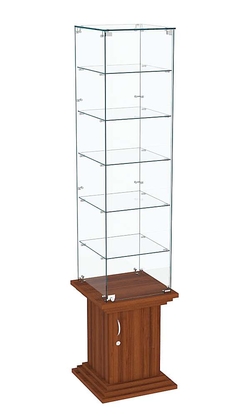 Витрина стаканчик с пятью полками прозрачная ЦИТАДЕЛЬ №506, Орех