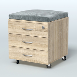 Тумба подкатная Платинум Персонал, цвет белый премиум, Дуб Сонома