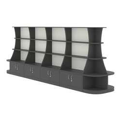 Островной низкий стеллаж ГАРАНТ №5, Черный и Белый