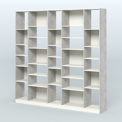 Стеллаж из ДСП серии ЛОФТ №17-2 с полками ДСП, Метрополитан Грей + Белый