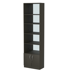 Стеллаж из ДСП с 4-мя полками 300x600 мм серии LEVEL-4 №5-2 (З/C - ЗЕРКАЛО), Черный